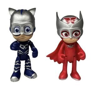 PJ Masks Turbo Blast Racer 3” Owlette & 3.5” Catboy Action Figures